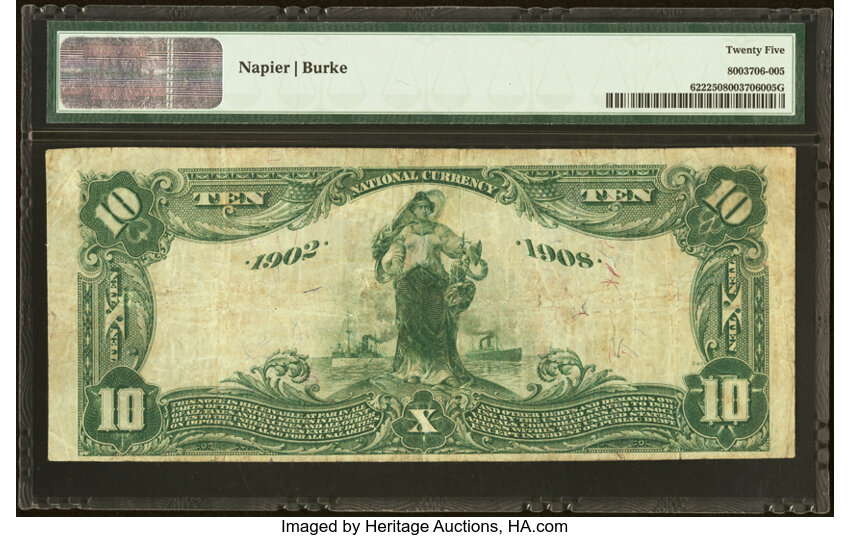 image for: Chippewa Falls, WI - $10 1902 Date Back Fr. 622 The First National Bank Ch. # (M)2125 PMG Very Fine 25....