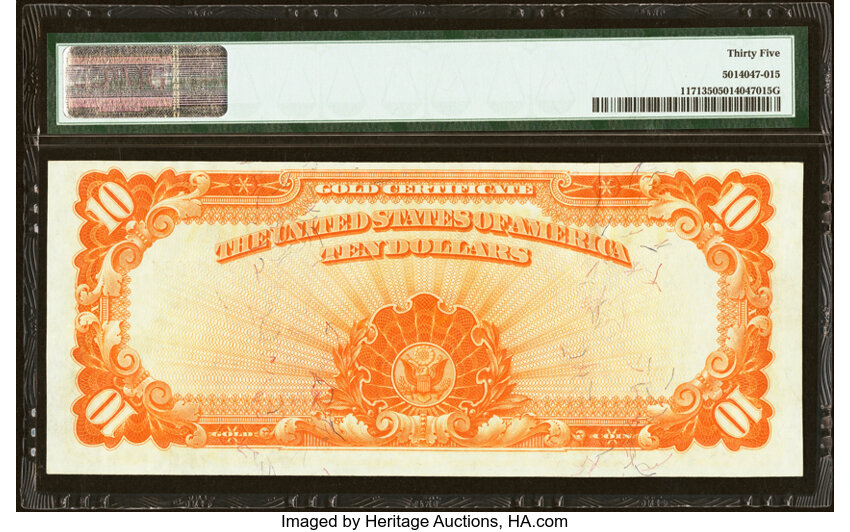 image for: Fr. 1171 $10 1907 Gold Certificate PMG Choice Very Fine 35....