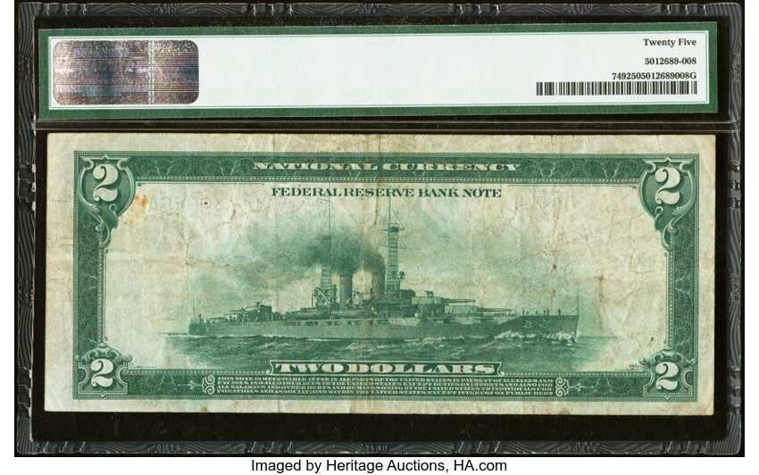 image for: Fr. 749 $2 1918 Federal Reserve Bank Note PMG Very Fine 25....