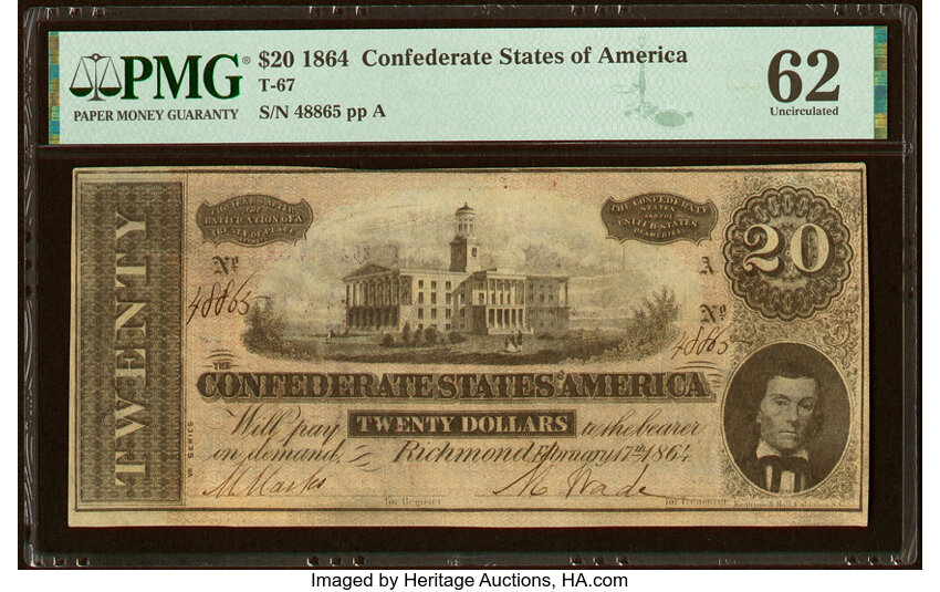 image for: Kimball House Advertising Note T67 $20 1864 PF-11 Cr. 511 PMG Uncirculated 62....