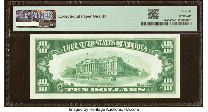 image for: Fr. 2000-K $10 1928 Federal Reserve Note. PMG Gem Uncirculated 66 EPQ....
