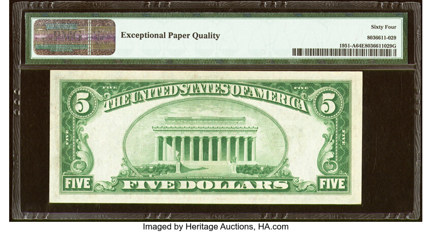 image for: Fr. 1951-A $5 1928A Federal Reserve Note. PMG Choice Uncirculated 64 EPQ....