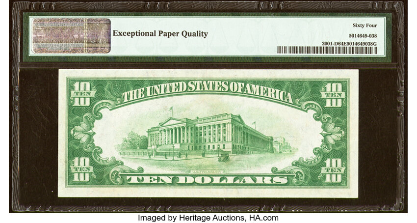 image for: Fr. 2001-D $10 1928A Federal Reserve Note. PMG Choice Uncirculated 64 EPQ....