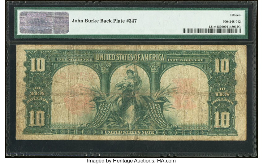 image for: Fr. 121 $10 1901 Mule Legal Tender PMG Choice Fine 15....