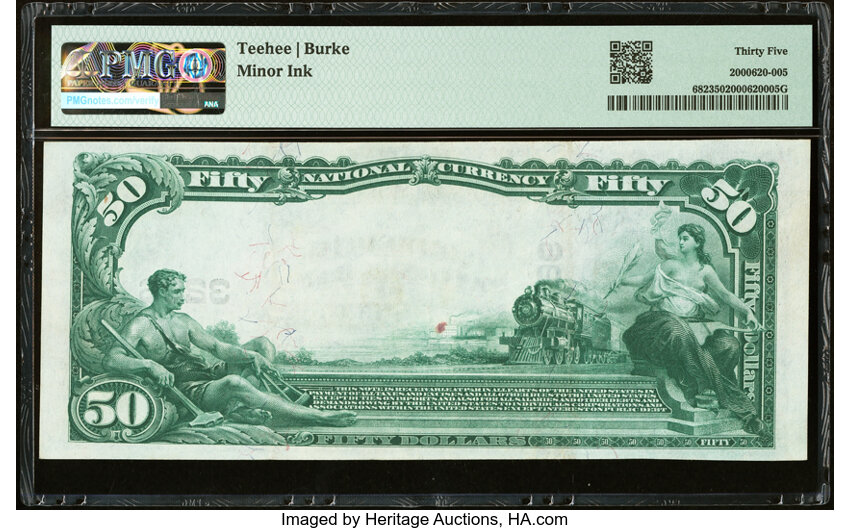 image for: Peoria, IL - $50 1902 Plain Back Fr. 682 The Commercial National Bank Ch. # 3296 PMG Choice Very Fine 35....