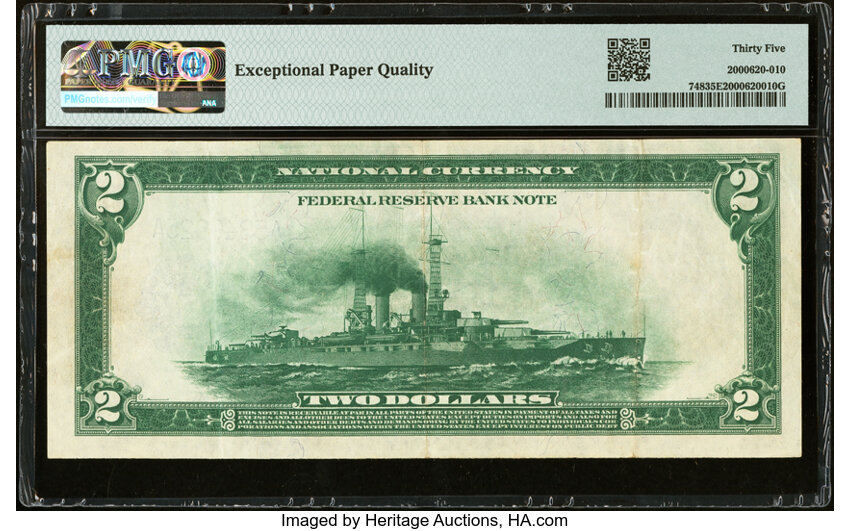 image for: Fr. 748 $2 1918 Federal Reserve Bank Note PMG Choice Very Fine 35 EPQ....