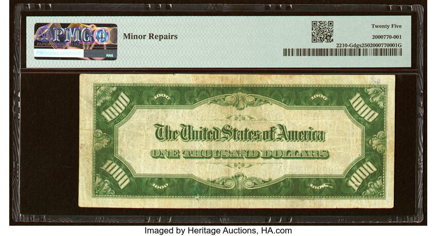 image for: Fr. 2210-G $1,000 1928 Federal Reserve Note. PMG Very Fine 25....