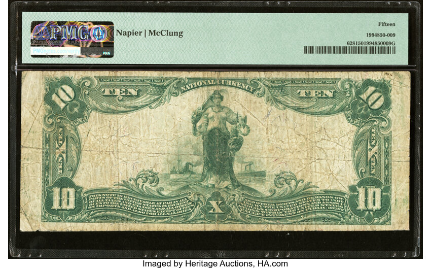 image for: Tucson, AZ - $10 1902 Plain Back Fr. 628 The Consolidated National Bank Ch. # 4287 PMG Choice Fine 15....