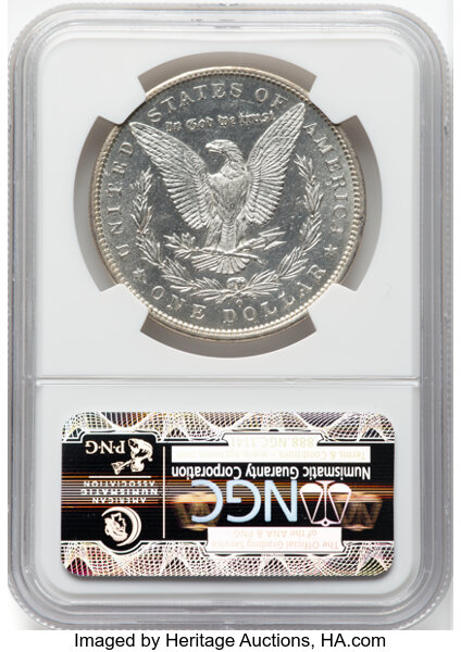 image for: 1886-O $1 AU58+ Prooflike NGC. NGC Census: (16/15 and 1/0+).  Mintage 10,710,000. ...
