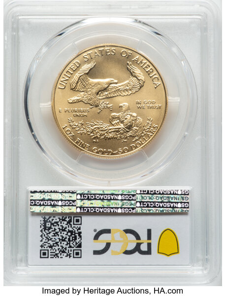 image for: 1993 $50 One-Ounce Gold Eagle MS70 PCGS.  ...