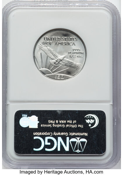image for: 2007 $50 Half-Ounce Platinum Eagle, MS69 NGC....