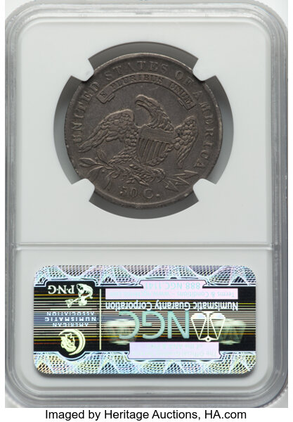 image for: 1836 50C Lettered Edge, O-103, Low R.4, XF45 NGC.  Mintage 6,545,000....