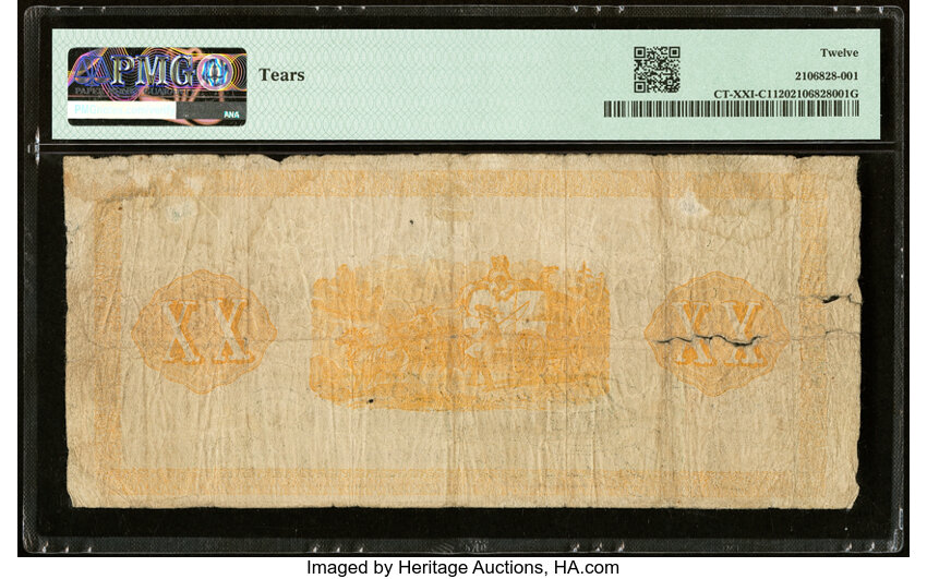 image for: CTXX-1/C1 $20 1861 Female Riding Deer Bogus Note PMG Fine 12....