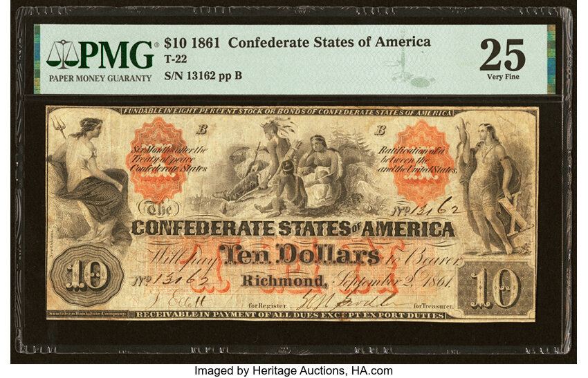 image for: T22 $10 1861 PF-1 Cr. 151 PMG Very Fine 25....