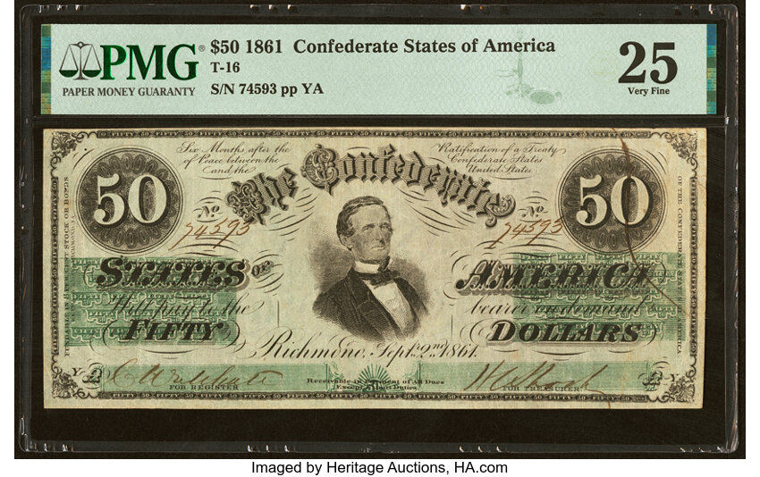 image for: T16 $50 1861 PF-12 Cr. 84 PMG Very Fine 25....
