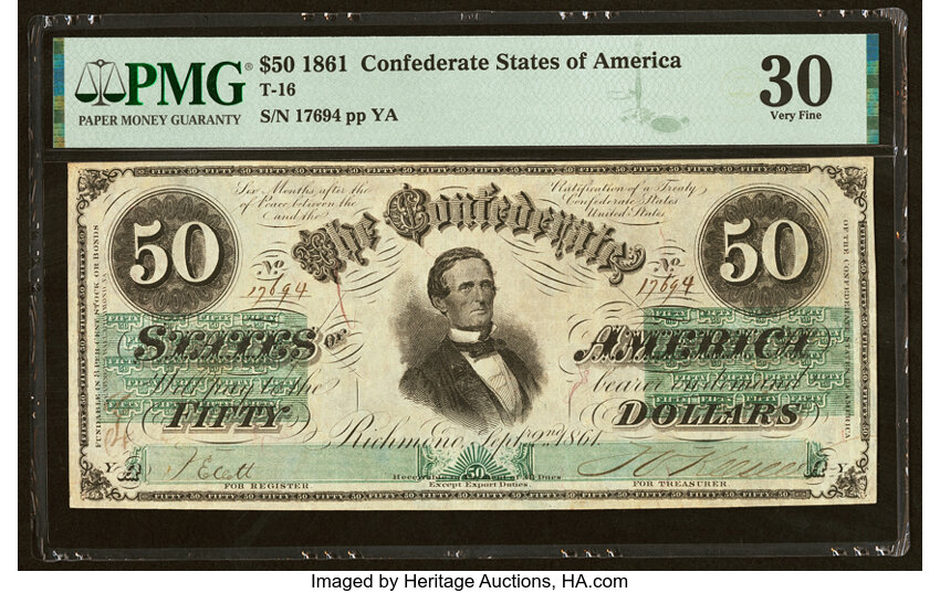 image for: T16 $50 1861 PF-11 Cr. 83 PMG Very Fine 30....