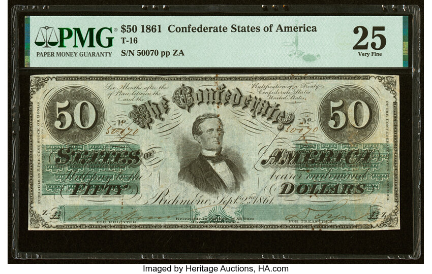 image for: T16 $50 1861 PF-12 Cr. 84 PMG Very Fine 25....