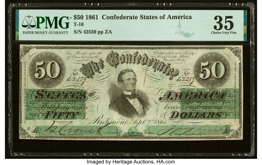 image for: T16 $50 1861 PF-12 Cr. 84 PMG Choice Very Fine 35....