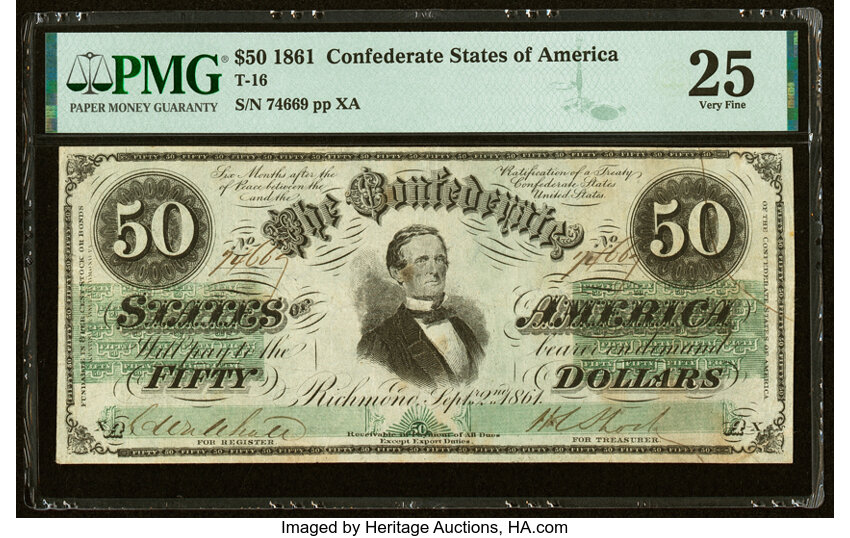 image for: T16 $50 1861 PF-12 Cr. 84 PMG Very Fine 25....