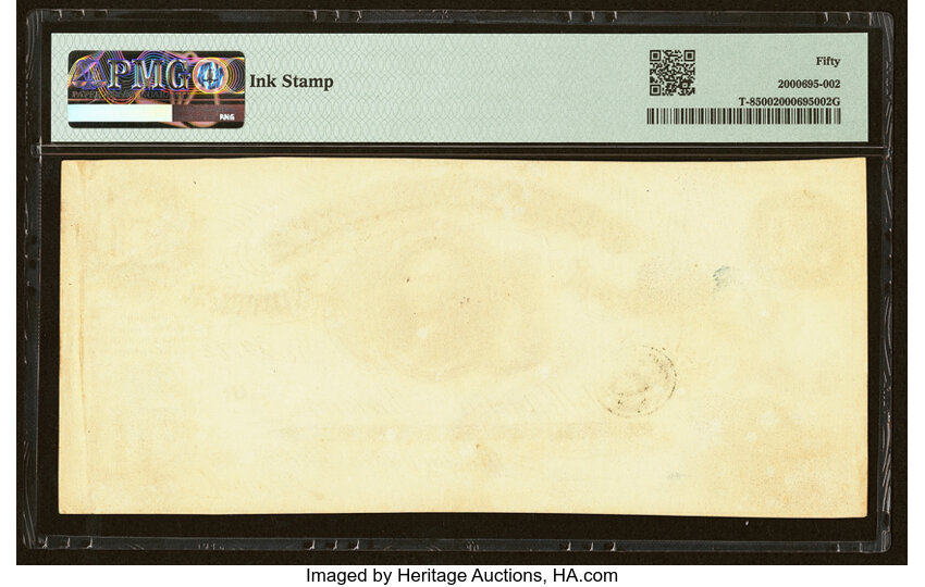 image for: T8 $50 1861 PF-2 Cr. 15 PMG About Uncirculated 50....