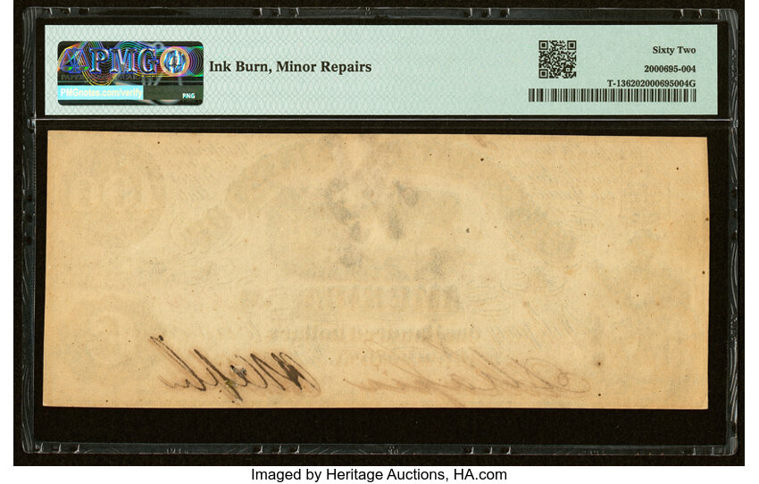 image for: T13 $100 1861 PF-4 State II Cr. 56 PMG Uncirculated 62....