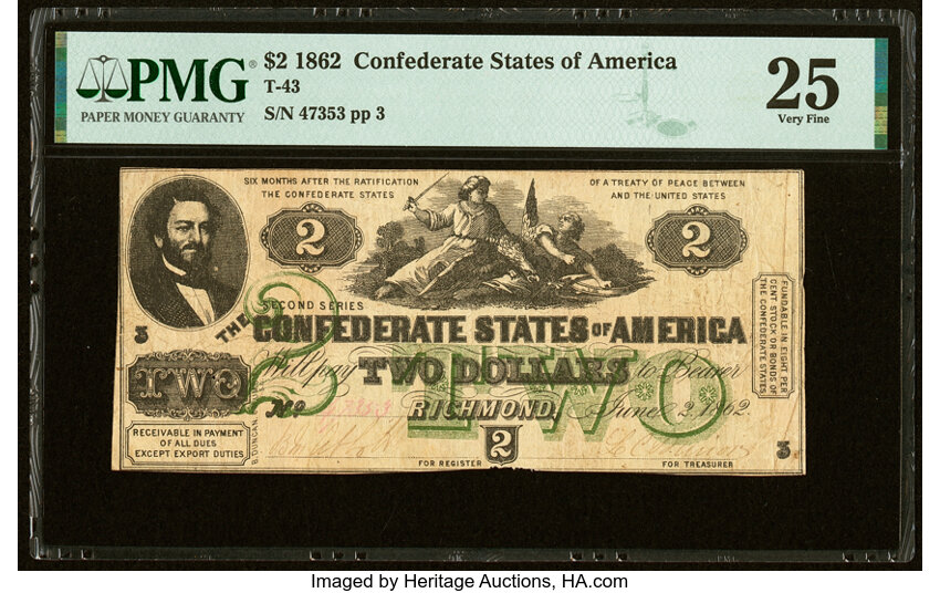 image for: T43 $2 1862 PF-1 Cr. 338 PMG Very Fine 25....