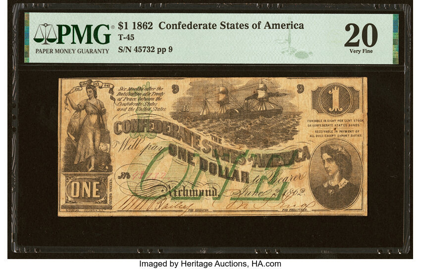 image for: T45 $1 1862 PF-2 Cr. 342 PMG Very Fine 20....