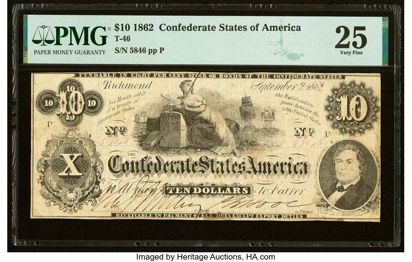 image for: T46 $10 1862 PF-1 Cr. 344 PMG Very Fine 25....