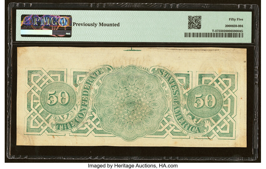 image for: T57 $50 1863 PF-15 Cr. UNL PMG About Uncirculated 55....