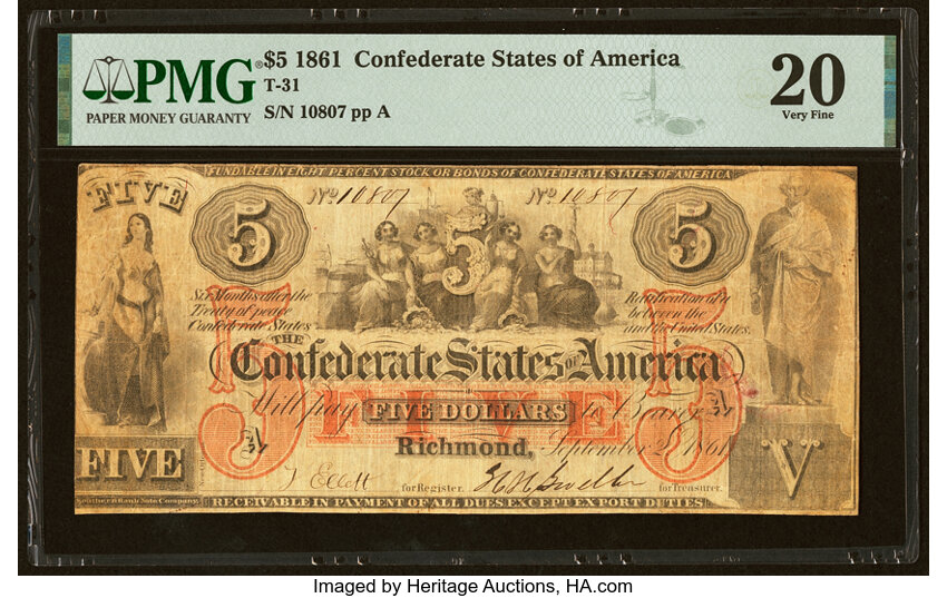 image for: T31 $5 1861 PF-1 Cr. 243 PMG Very Fine 20....