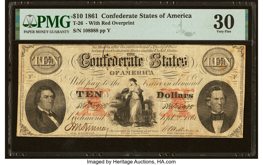 image for: T26 $10 1861 PF-20 Cr. 193 PMG Very Fine 30....