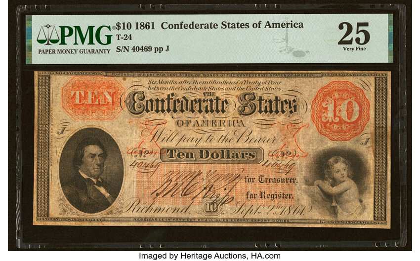 image for: T24 $10 1861 PF-7 Cr. 161 PMG Very Fine 25....