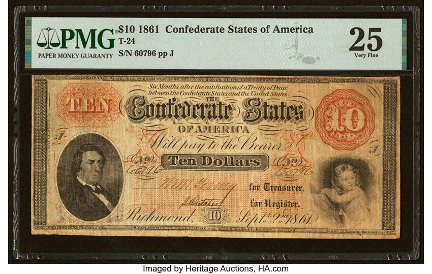 image for: T24 $10 1861 PF-11 Cr. 164 PMG Very Fine 25....
