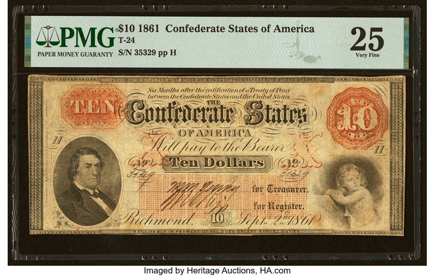 image for: T24 $10 1861 PF-7 Cr. 161 PMG Very Fine 25....