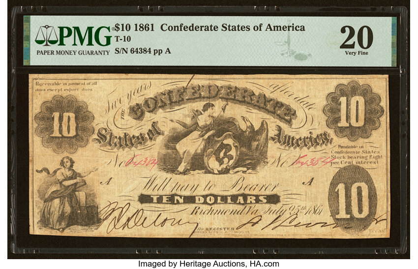 image for: T10 $10 1861 PF-16 Cr. 36 PMG Very Fine 20....