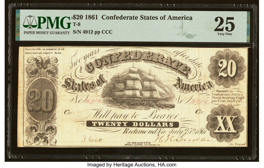 image for: T9 $20 1861 PF-9 Cr. 29B PMG Very Fine 25....