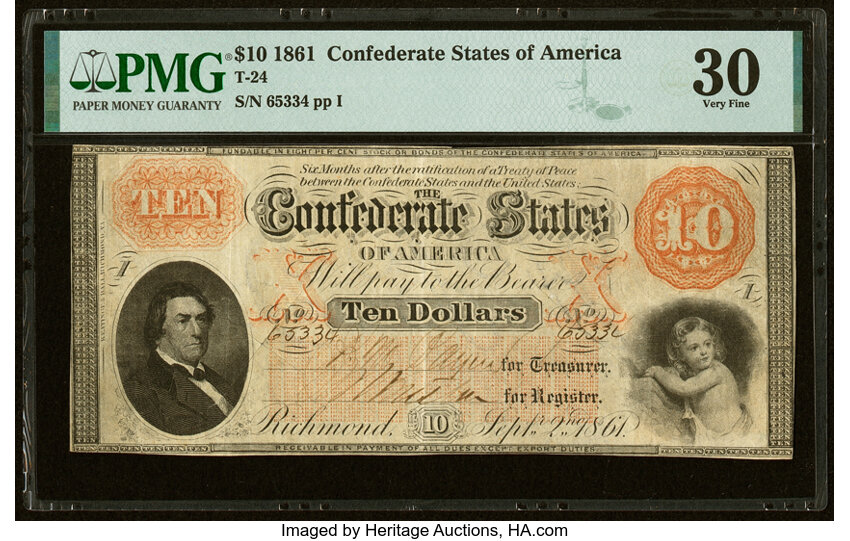 image for: T24 $10 1861 PF-11 Cr. 164 PMG Very Fine 30....
