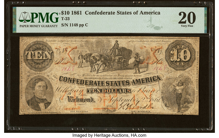 image for: T23 $10 1861 PF-1 Cr. 153 PMG Very Fine 20....