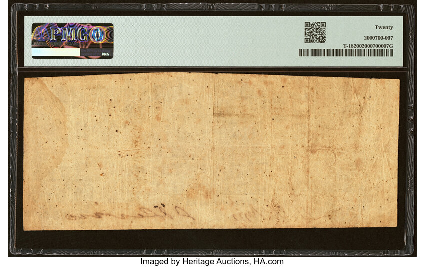 image for: Inverted XX Error T18 $20 1861 PF-5 Cr. 109 PMG Very Fine 20....