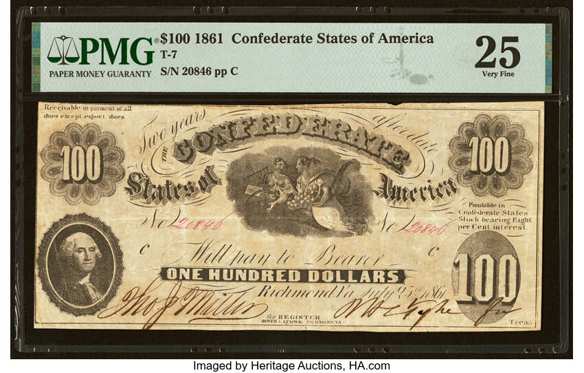 image for: T7 $100 1861 PF-6 Cr. 13 PMG Very Fine 25....