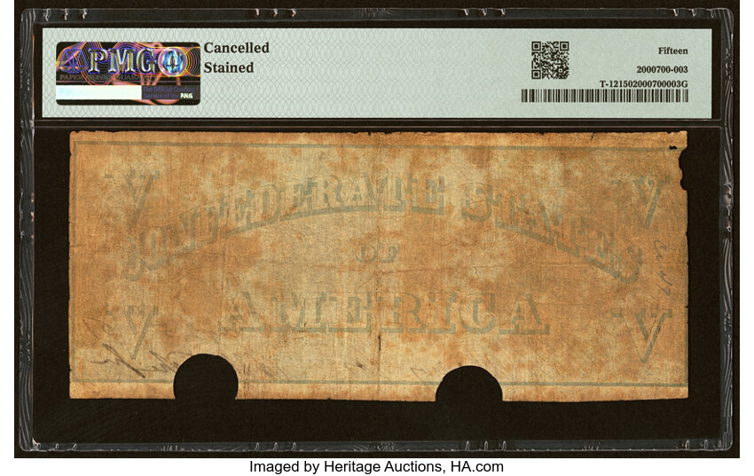 image for: T12 $5 1861 PF-1 Cr. 49 PMG Choice Fine 15....