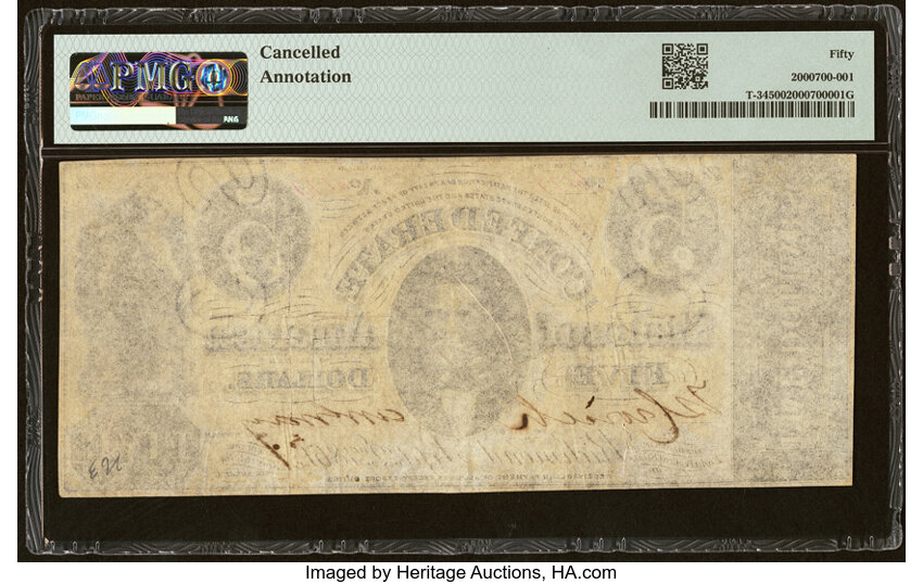 image for: T34 $5 1861 PF-5 Cr. 263 PMG About Uncirculated 50....