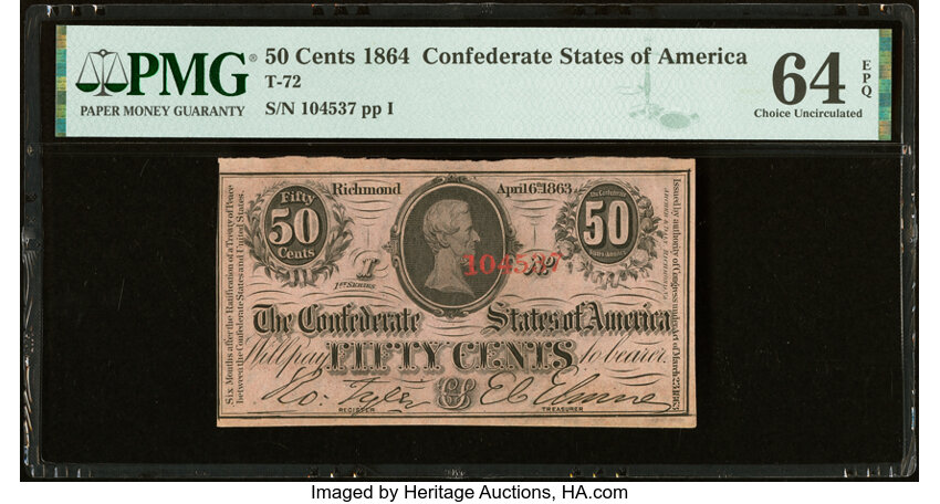 image for: T63 50 Cents 1863 PF-4 Cr. 485 PMG Choice Uncirculated 64 EPQ....