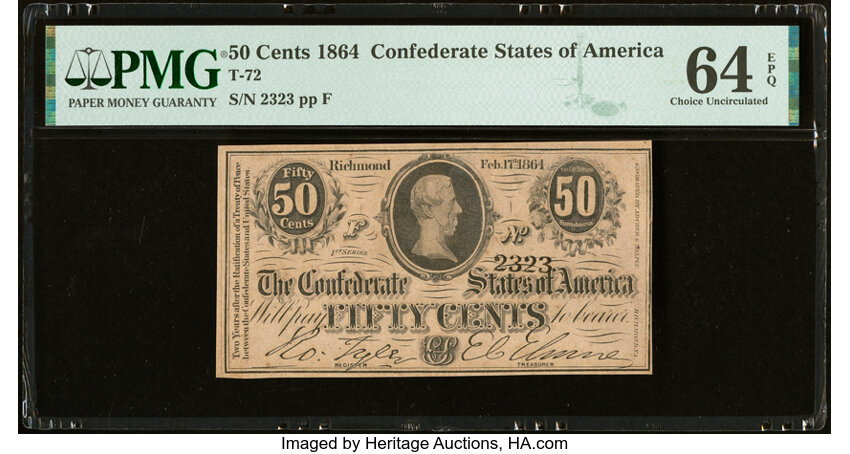 image for: T72 50 Cents 1864 PF-1 Cr. 578 PMG Choice Uncirculated 64 EPQ....