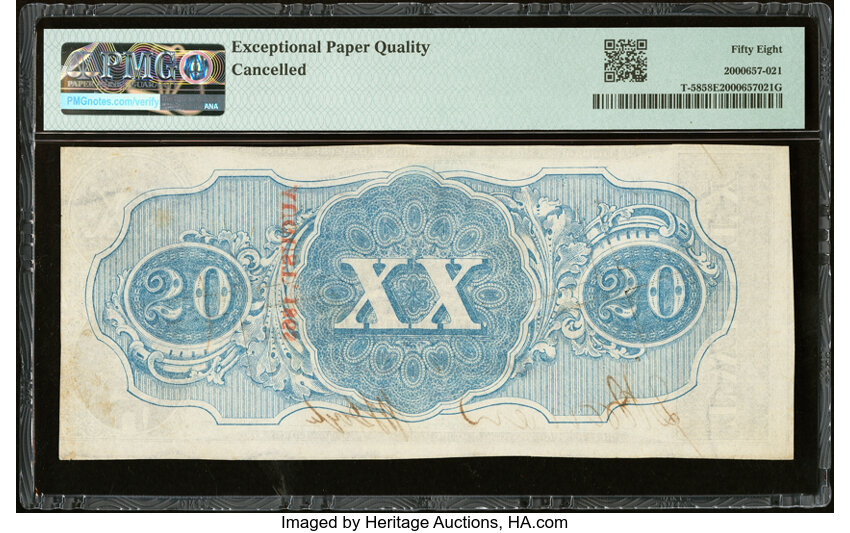 image for: T58 $20 1863 PF-24 Cr. 424 PMG Choice About Unc 58 EPQ....