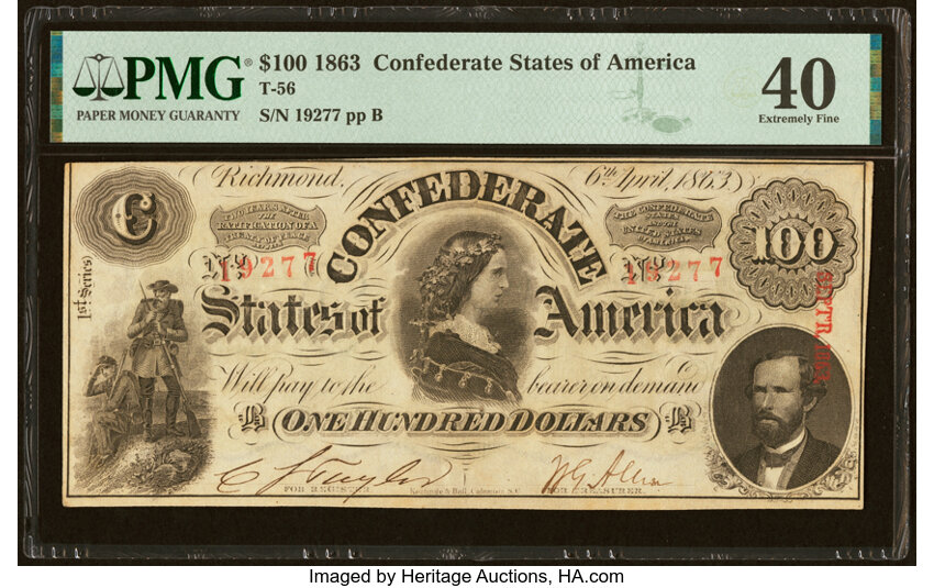 image for: T56 $100 1863 PF-1 Cr. 403 PMG Extremely Fine 40....
