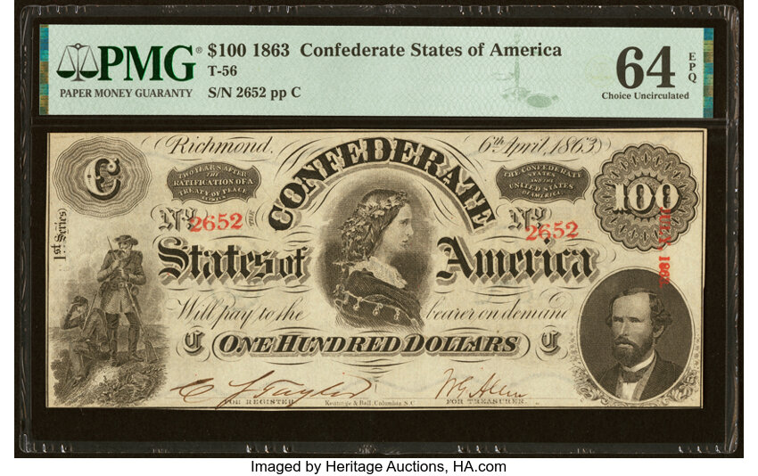 image for: T56 $100 1863 PF-1 Cr. 403 PMG Choice Uncirculated 64 EPQ....