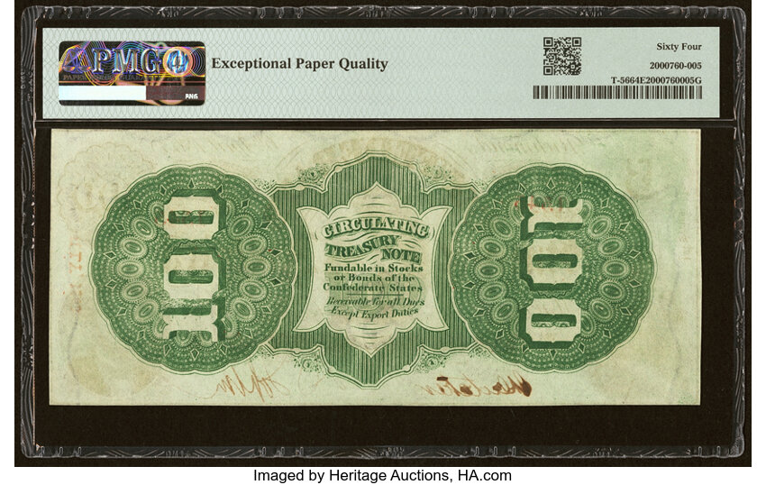 image for: T56 $100 1863 PF-1 Cr. 403 PMG Choice Uncirculated 64 EPQ....