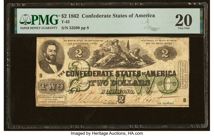 image for: T43 $2 1862 PF-1 Cr. 338 PMG Very Fine 20....