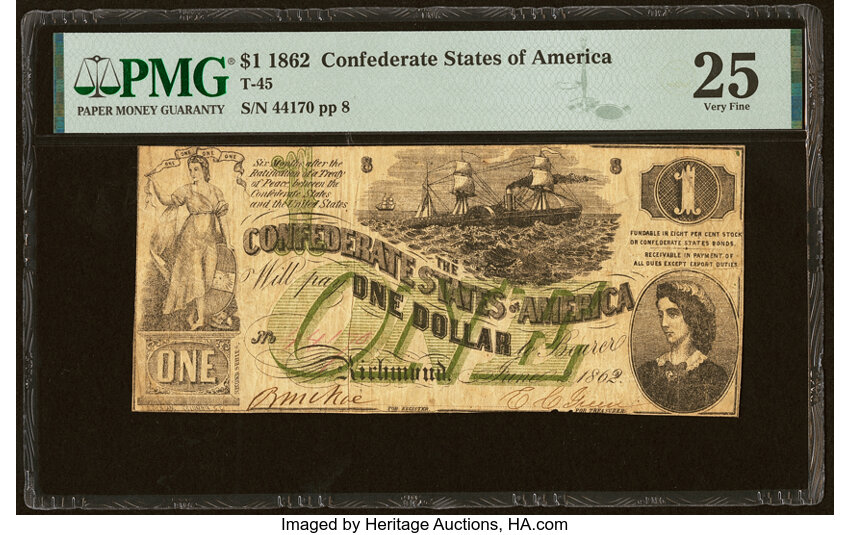 image for: T45 $1 1862 PF-2 Cr. 342 PMG Very Fine 25....